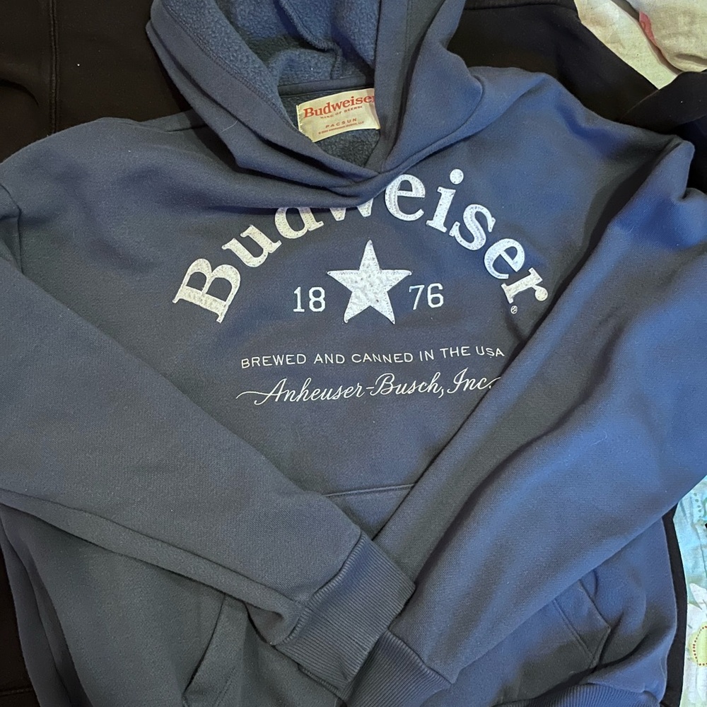 Budweiser Blue Sweatshirt Casual Style